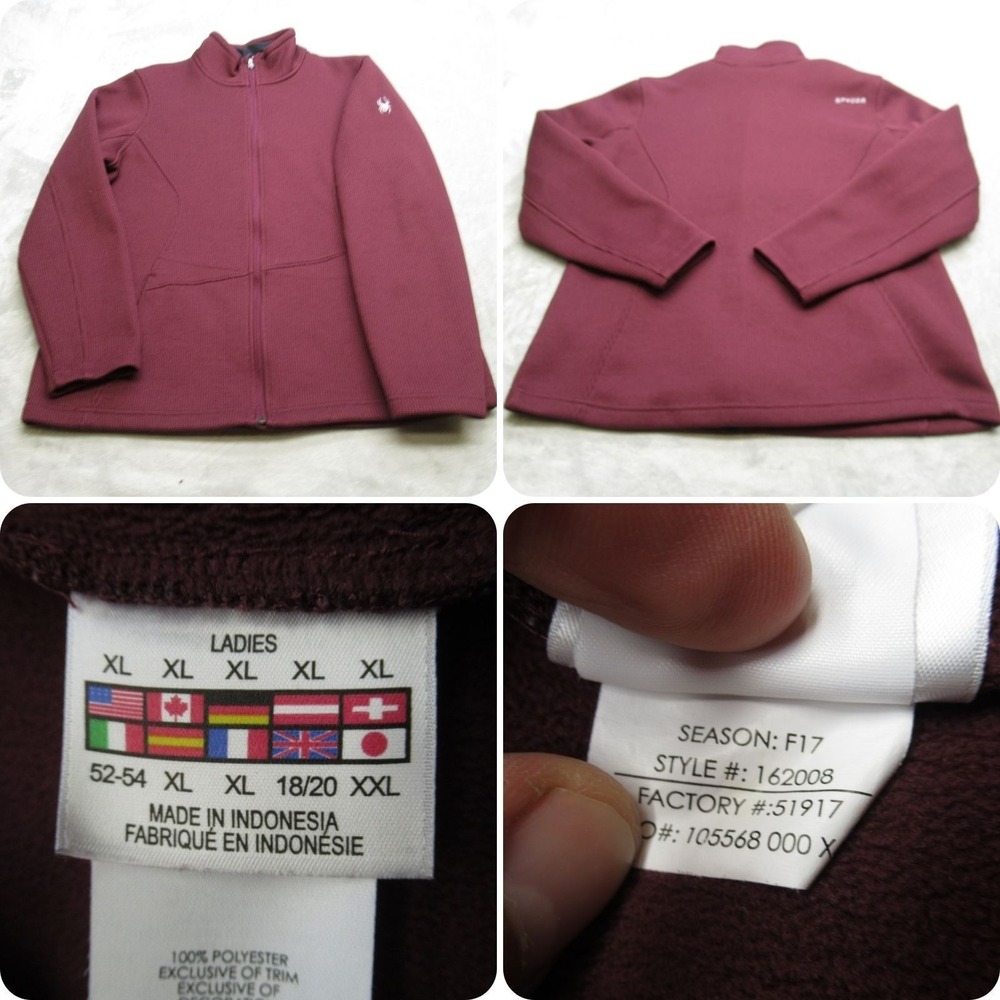 Spyder Jacket Women XL Purple Textured Pockets Full Zip Endure Sport Athletic